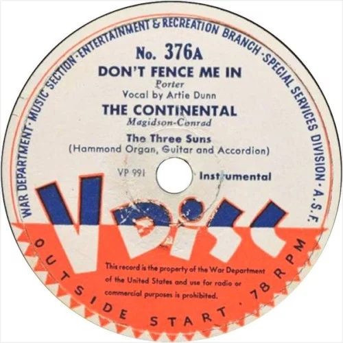 Don’t Fence Me In / The Continental / How High Am I? / Hey Now, Let’s Live